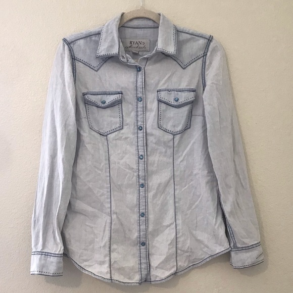 Ryan Michael Tops - Ryan Michael Button Down Shirt